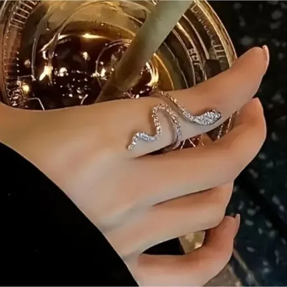 Elegant Silver Snake Ring